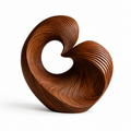 Abstrakte Spiral-Holzskulptur, Moderne Geometrische Dekoration fur Wohnraum, Regal und Buro