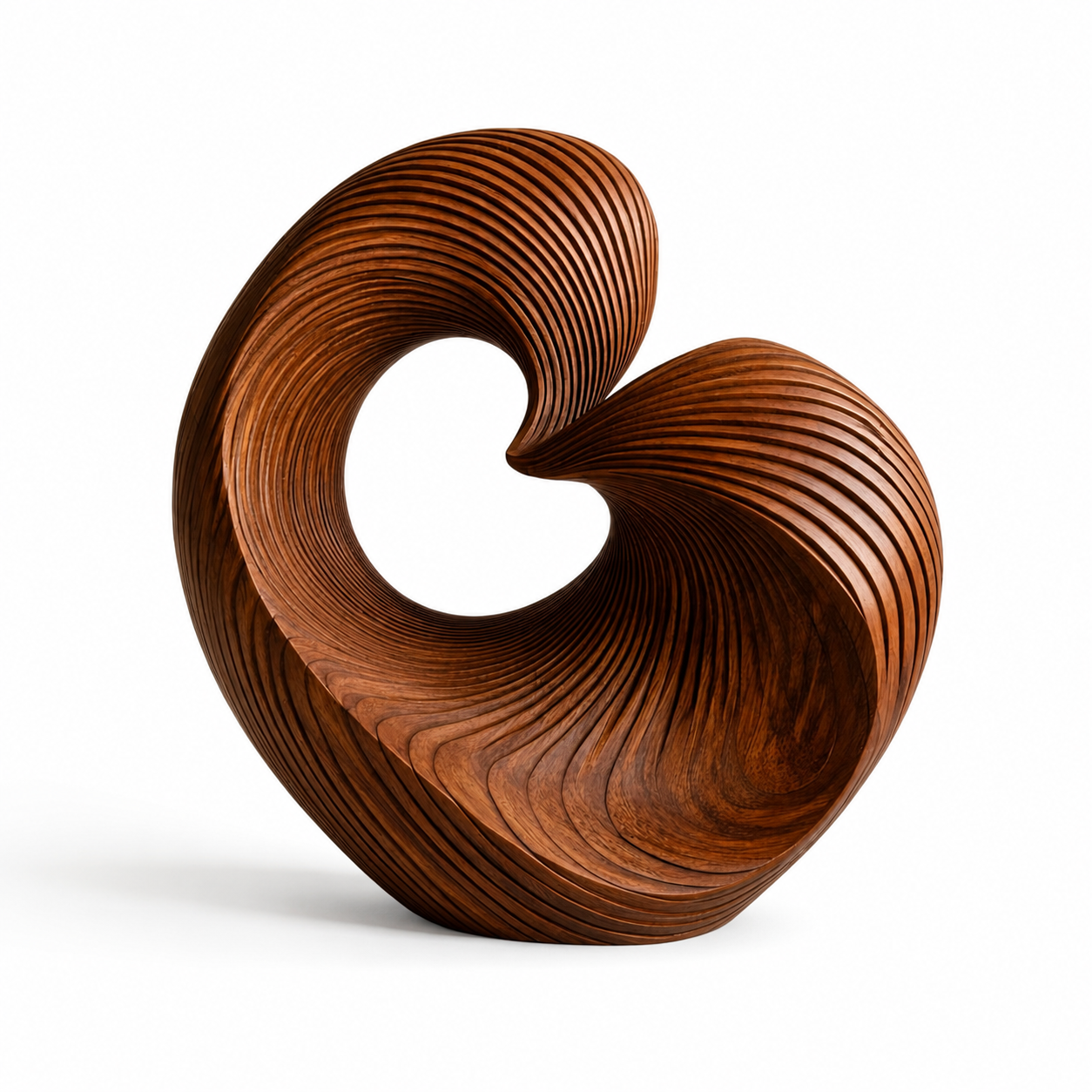 Abstrakte Spiral-Holzskulptur, Moderne Geometrische Dekoration fur Wohnraum, Regal und Buro
