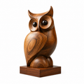 Holz Eulen Skulptur, Eulenfigur Dekoration, Vogelstatue fur Regal und Wohnraum